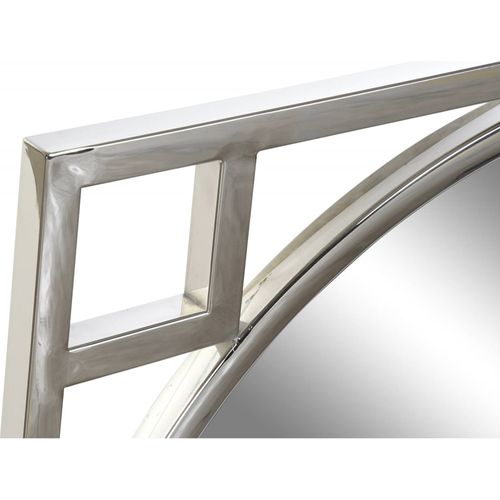 Miroir Élégant Argenté En Acier Et Verre Pour Intérieur Chic