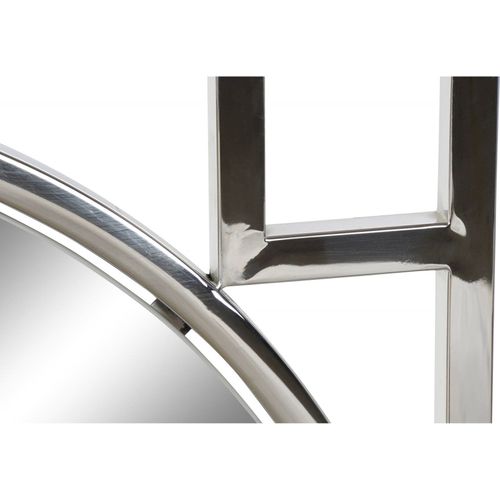 Miroir Élégant Argenté En Acier Et Verre Pour Intérieur Chic