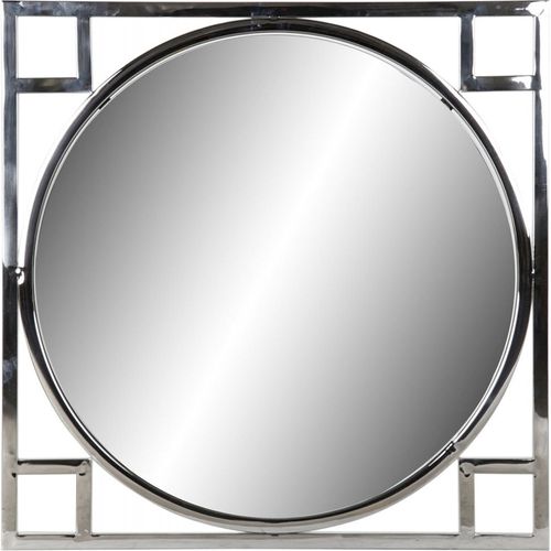 Miroir Élégant Argenté En Acier Et Verre Pour Intérieur Chic