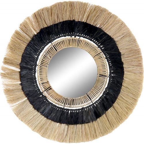Miroir Élégant Design Fibre Noire Pour Intérieur Chic