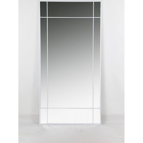 Miroir Mural Blanc Élégant En Verre Et Fer