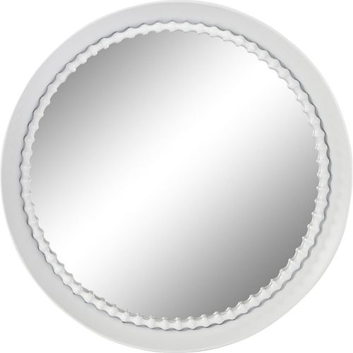 Miroir Élégant Oval Blanc En Métal Pour Intérieur Chic