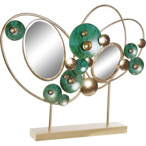 Miroir Mural Design Abstrait Doré Et Vert Élégant