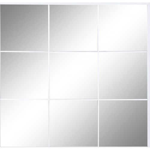 Miroir Mural Blanc Élégant En Verre Et Fer