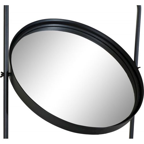 Miroir Mural Design Noir Avec Étagère Élégante