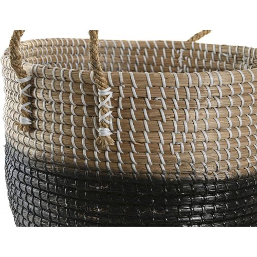 Panier Tressé Bicolore Naturel Et Chic Pour Déco