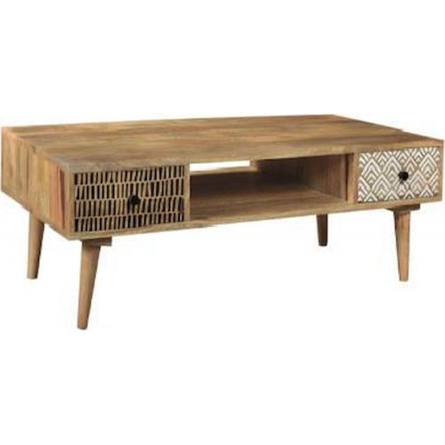 Table Basse Bois Naturel Éco-design Pour Salon