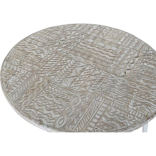 Table Basse Élégance Bois Blanc Et Métal Doré