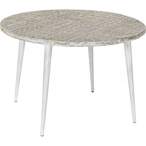 Table Basse Élégance Bois Blanc Et Métal Doré