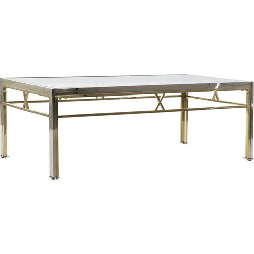 Table Basse Design En Verre Et Acier Argenté Élégant