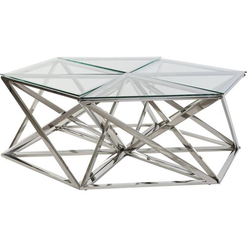 Table Basse Design En Verre Et Acier Élégant