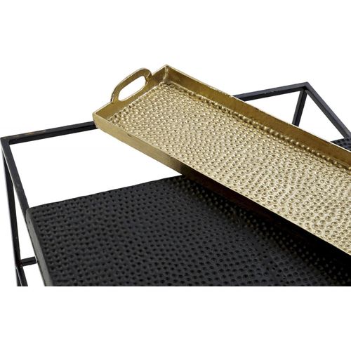 Table Basse Élégance Dorée Et Finition Noire Premium