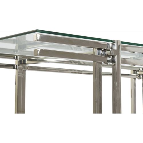 Table Basse Éclat Verre Et Élégance Inox Argenté