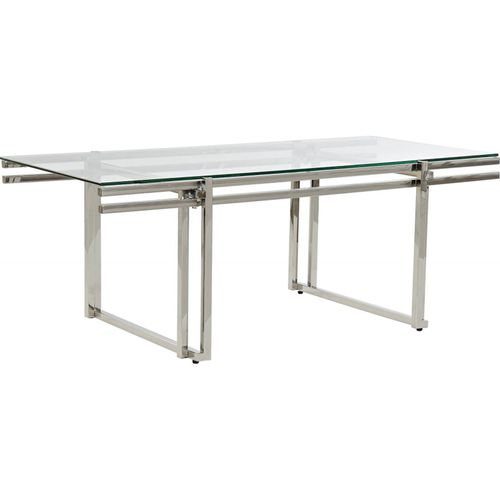 Table Basse Éclat Verre Et Élégance Inox Argenté