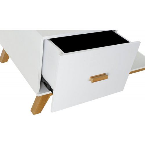 Table Basse Design Blanc Marron Avec Rangement