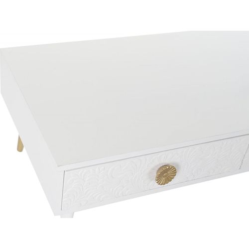 Table Basse Design Mandala En Blanc Et Doré Élégante