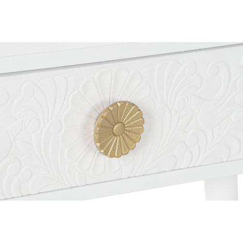 Table Basse Design Mandala En Blanc Et Doré Élégante