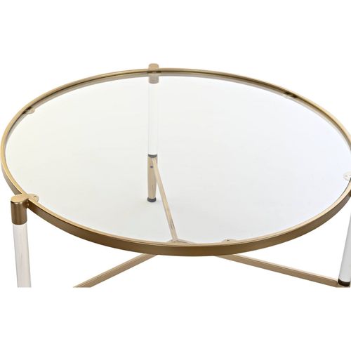 Table Basse Élégance Dorée Et Transparence Chic