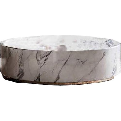 Table Basse Effet Marbre Blanc Chic Et Doré