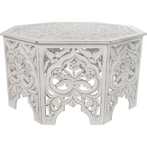 Table Basse Design Blanc Vieilli Élégante Et Raffinée