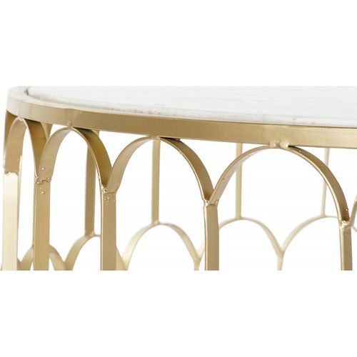 Table Basse Élégance Marbre Blanc Et Dorure Chic