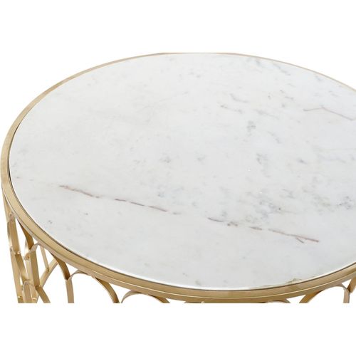Table Basse Élégance Marbre Blanc Et Dorure Chic