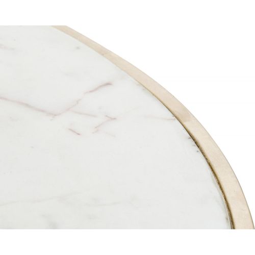 Table Basse Élégance Marbre Blanc Et Dorure Chic