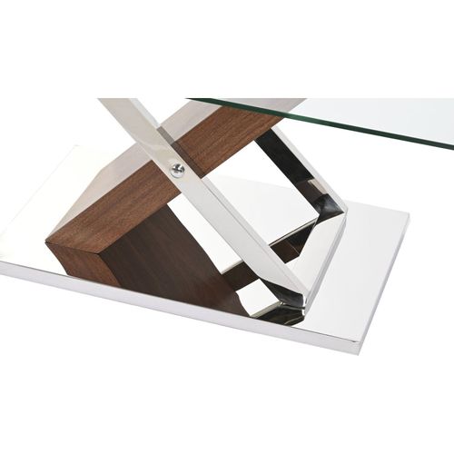 Table Basse Élégance Moderne Finition Bois Et Acier