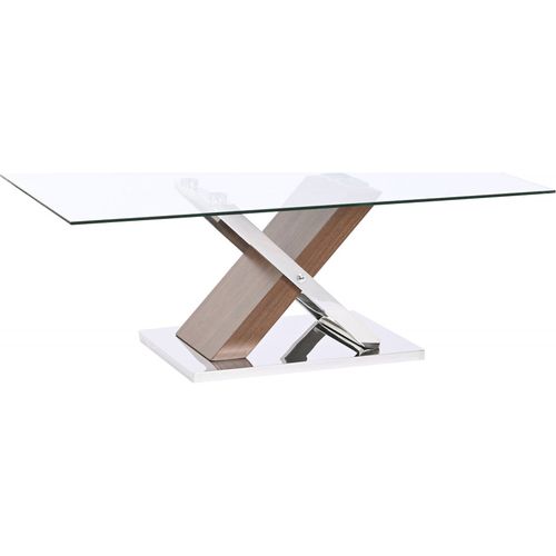 Table Basse Élégance Moderne Finition Bois Et Acier