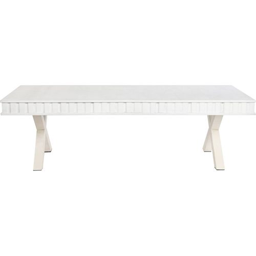Table Basse Élégance Mango Blanc Et Métal Design