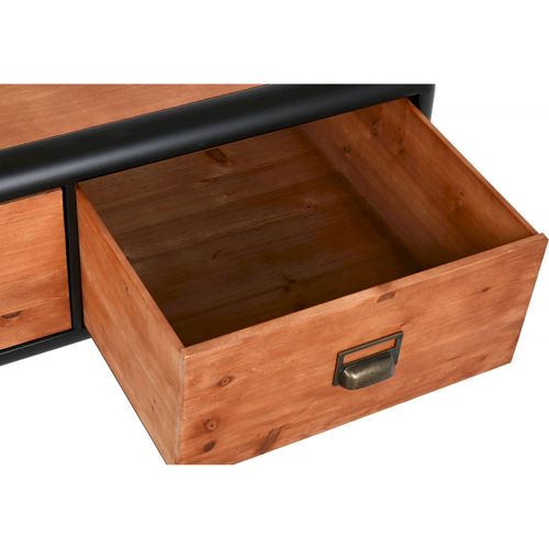 Table Basse Épicéa Et Métal Brun Élégance Vintage