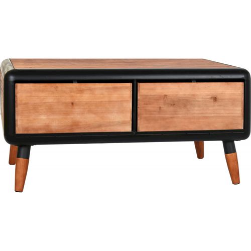 Table Basse Épicéa Et Métal Brun Élégance Vintage