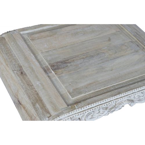 Table Basse En Bois De Mangue Blanchi Élégant