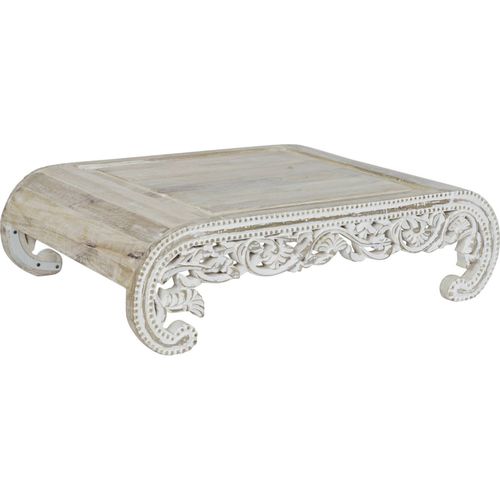 Table Basse En Bois De Mangue Blanchi Élégant