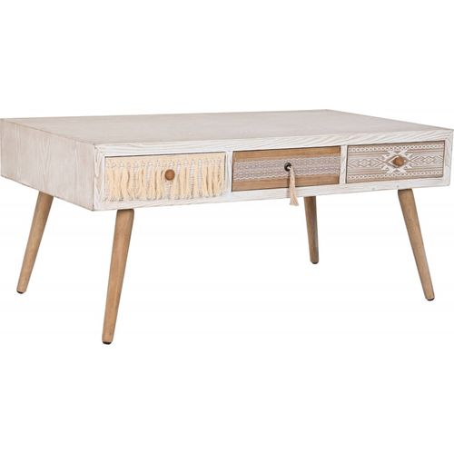 Table Basse Élégante Blanche En Coton Épicéa