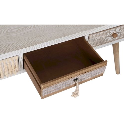 Table Basse Élégante Blanche En Coton Épicéa