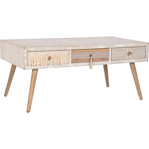 Table Basse Élégante Blanche En Coton Épicéa