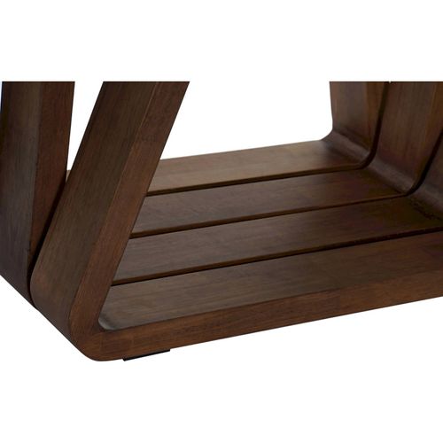 Table Basse Élégance En Noyer Et Plateau Verre