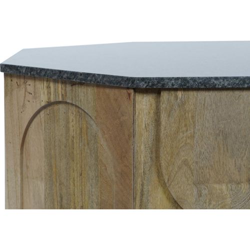 Table Basse Élégance Marbre Mango Et Bois Exotique