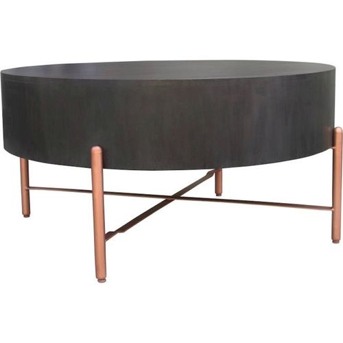 Table Basse Élégance Manguier Et Métal Noir