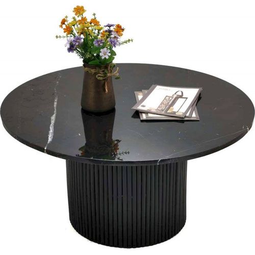 Table Basse Élégance En Marbre Noir Pour Salon Chic