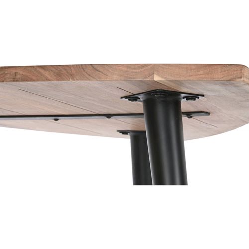 Table Basse Élégante En Acacia Et Pieds Métal Noir