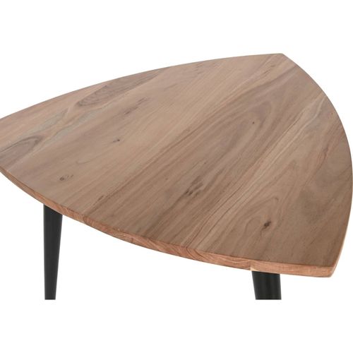 Table Basse Élégante En Acacia Et Pieds Métal Noir