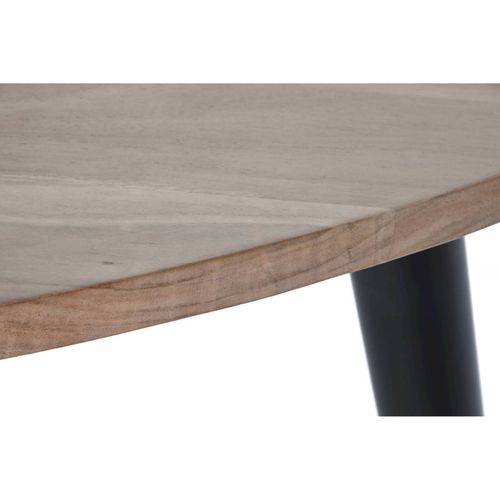 Table Basse Élégante En Acacia Et Pieds Métal Noir