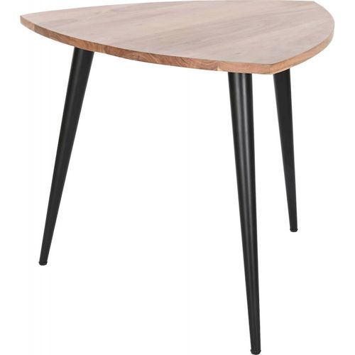 Table Basse Élégante En Acacia Et Pieds Métal Noir