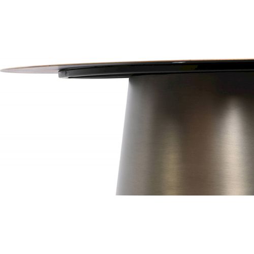 Table Basse Élégante Métal Gris Et Touché Doré