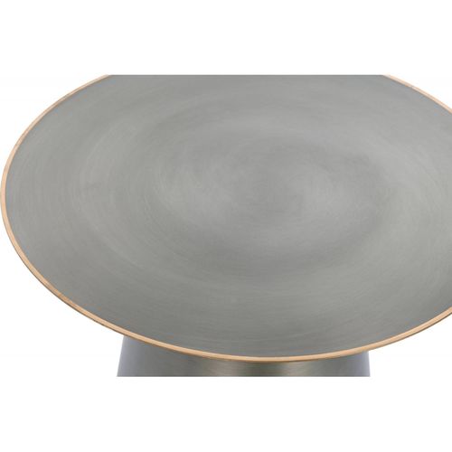 Table Basse Élégante Métal Gris Et Touché Doré