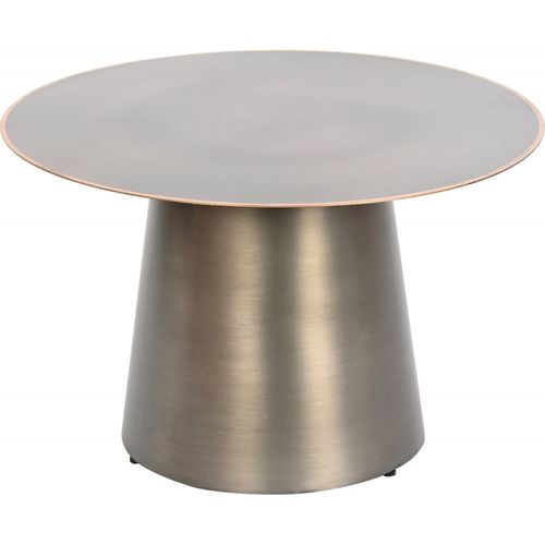 Table Basse Élégante Métal Gris Et Touché Doré