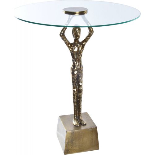 Table D'appoint Chic Verre Et Aluminium Doré