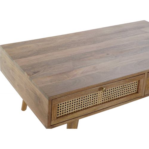 Table Basse Exotique En Rotin Avec Espace De Rangement